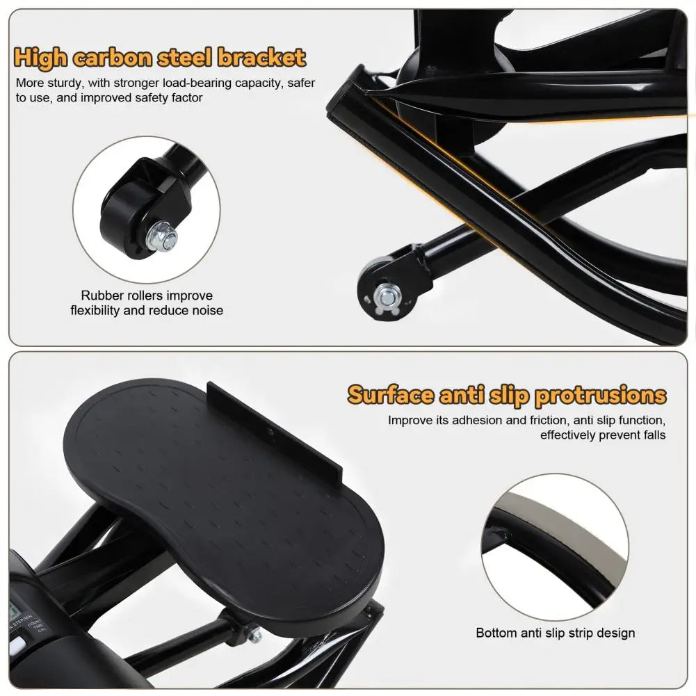 Lateral Rocking Stepper With LCD Monitor for Lower Body Workouts