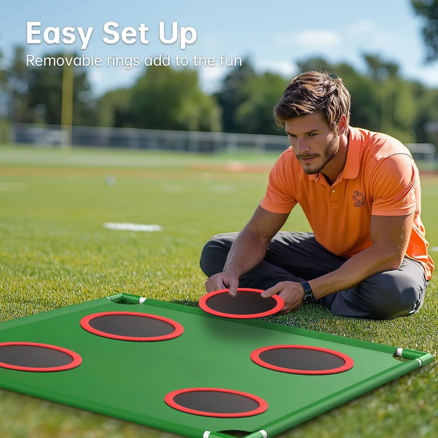 Golf Game Play Set All In One For Golfers Fathers Indoor Outdoor With 20 Velcro Balls Putting Mat Putter Carrying Bag