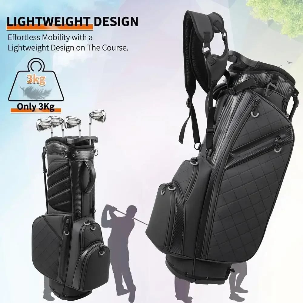 Durable Lightweight 14 Way Stand Golf Bag With Waterproof Pockets