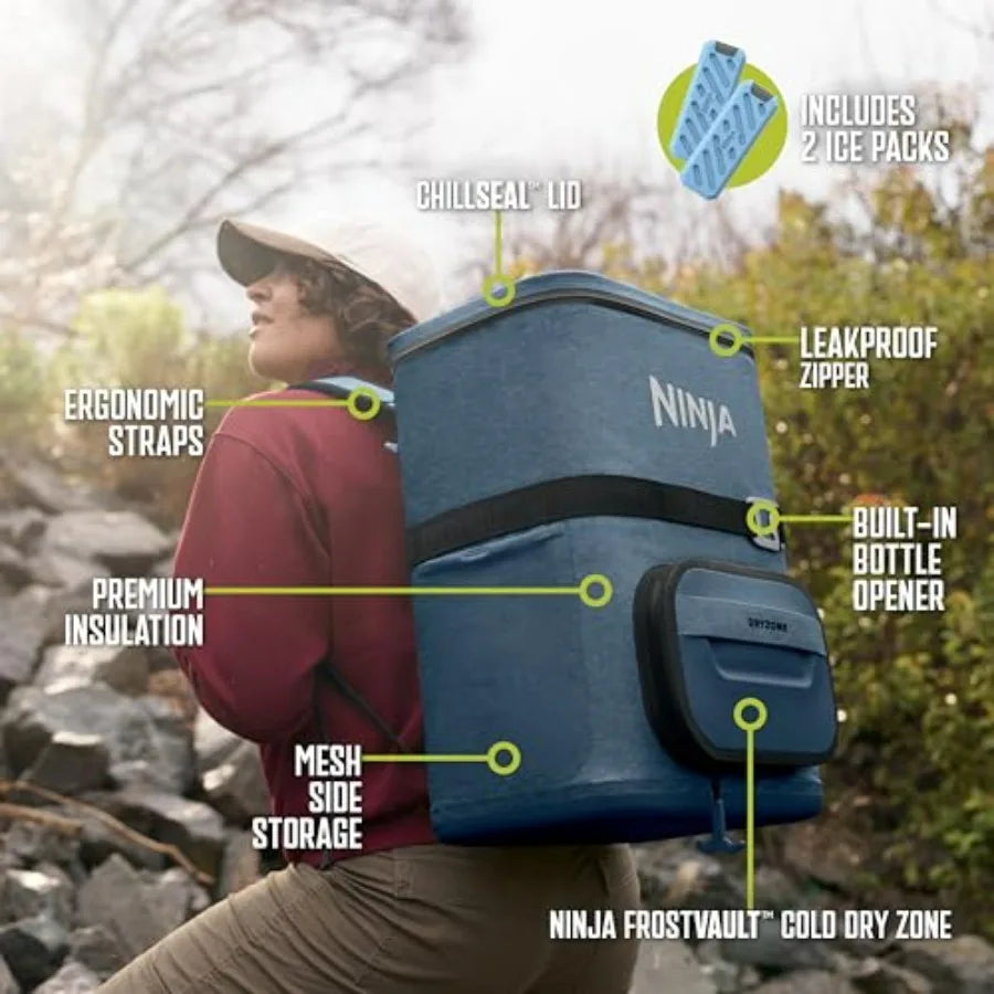 Backpack Cooler For Hiking And Camping Leakproof Zipper With Opener