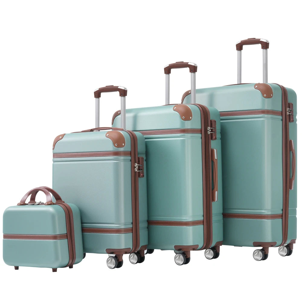 4 Piece Hardside Spinner Luggage Set With TSA Lock