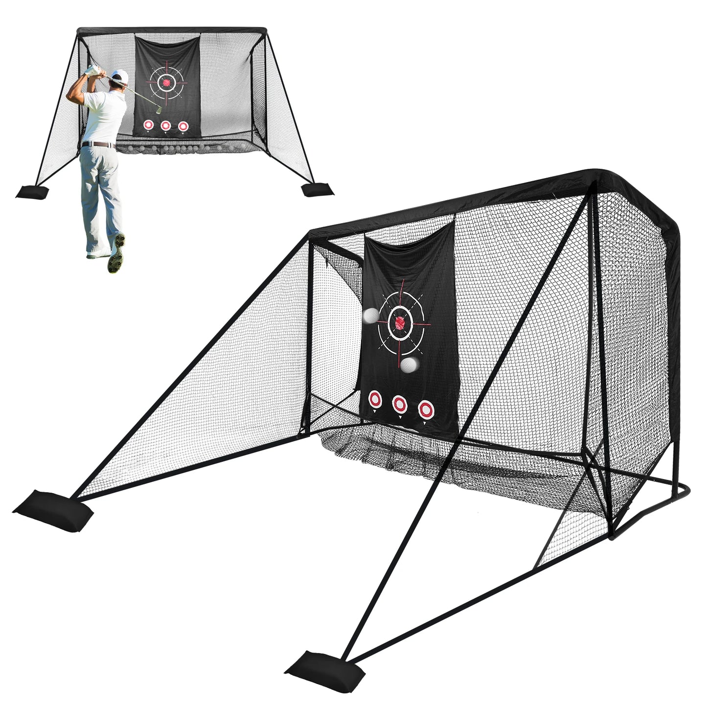 ATUOTIN Golf Cage Net 10x7FT Heavy Duty Practice Hitting Net For Outdoor Indoor Backyards Gift For Men Dad