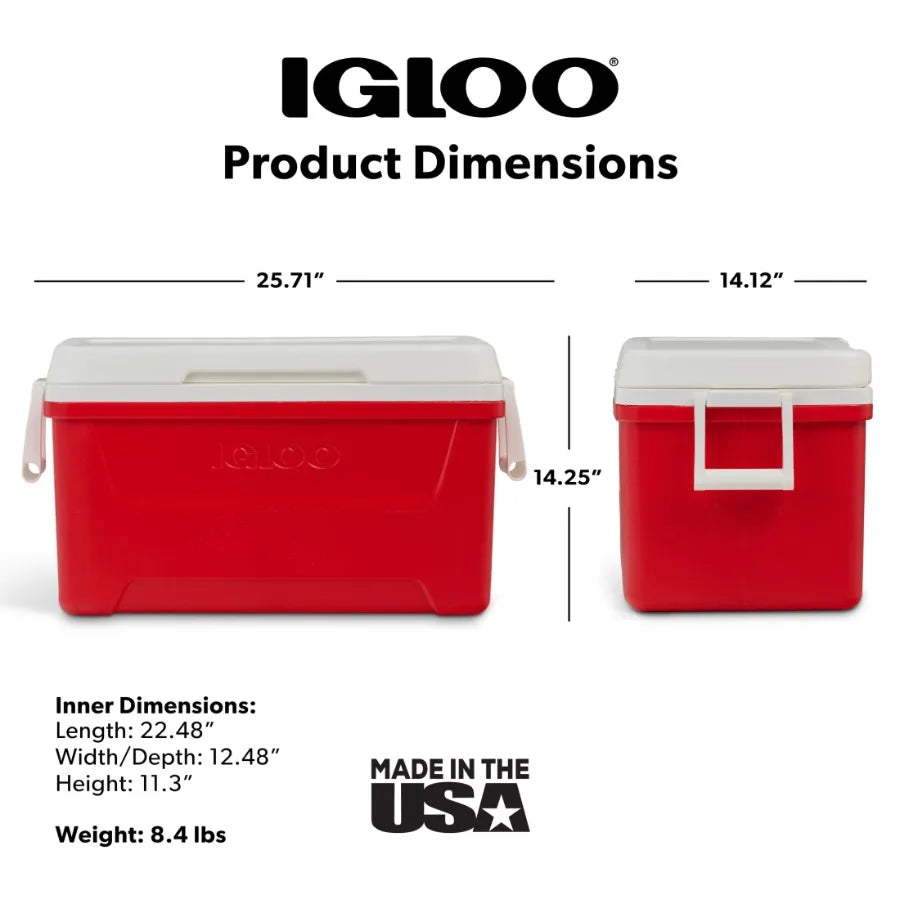 Hard Sided Ice Chest Cooler For Outdoor Picnics And Camping