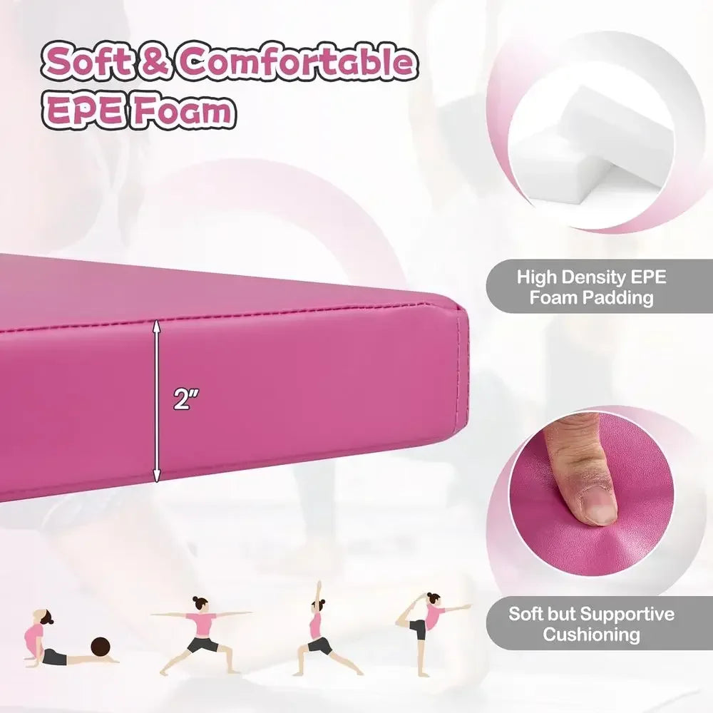 Folding Gymnastics Mat With Handles For Tumbling And Home Workouts