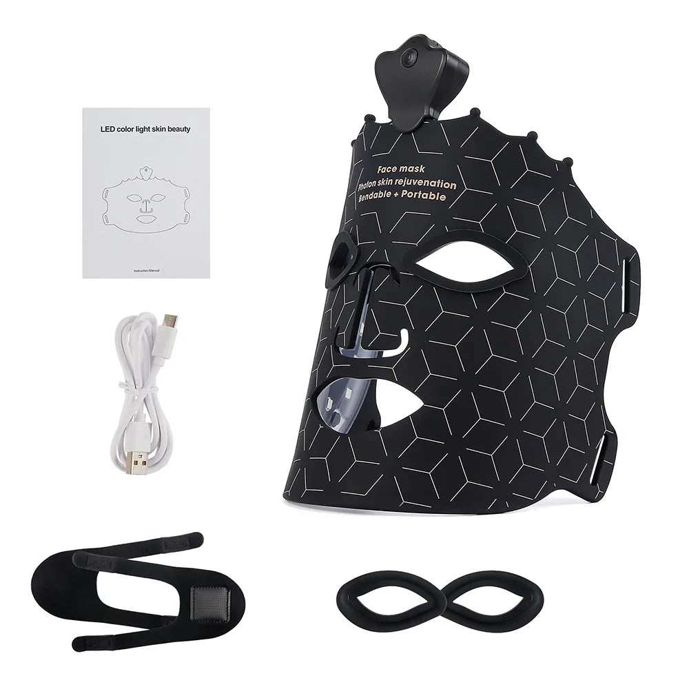 Iebilif Wireless 3D Silicone LED Face Mask With Eye Protection