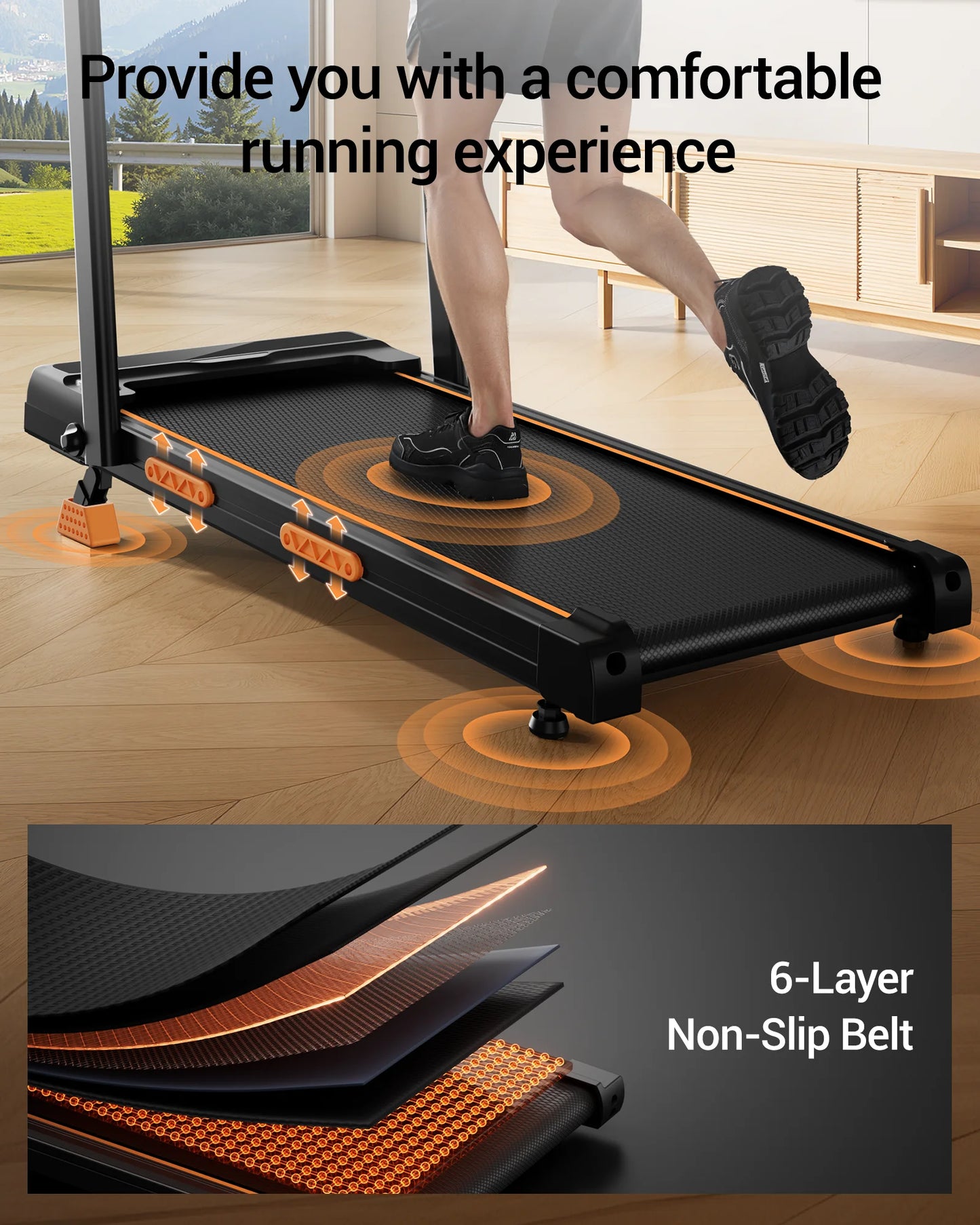 Umay Foldable Walking And Running Treadmill With Adjustable Incline