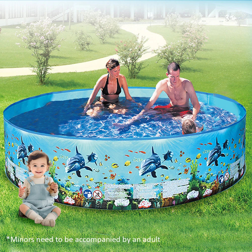 Shunmaii Inflatable Foldable Pool For Family Fun Easy Setup Durable Portable Outdoor Water Play