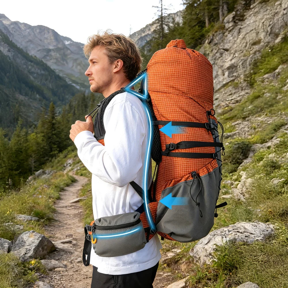Night Cat Roll Top Waterproof Hiking Backpack With Rain Cover