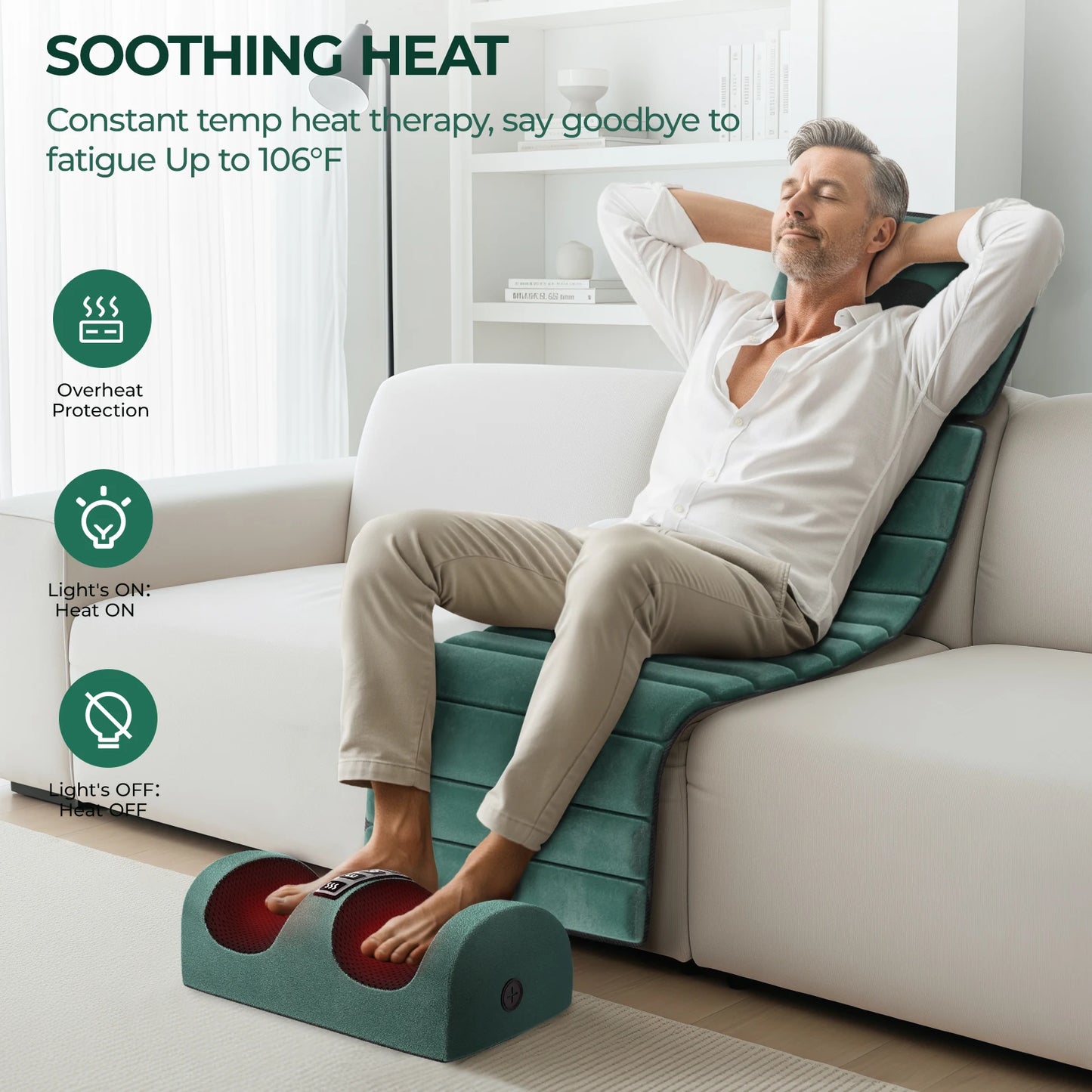 HIMOUTA Body Massage Mat With Heat And 10 Vibrating Motors