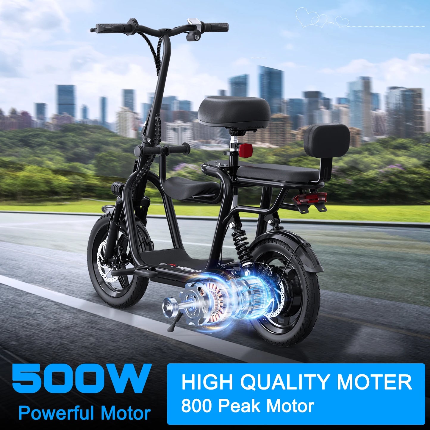 EILLEO SPACEWALK 36V Electric Scooter For Adults With Three Seats