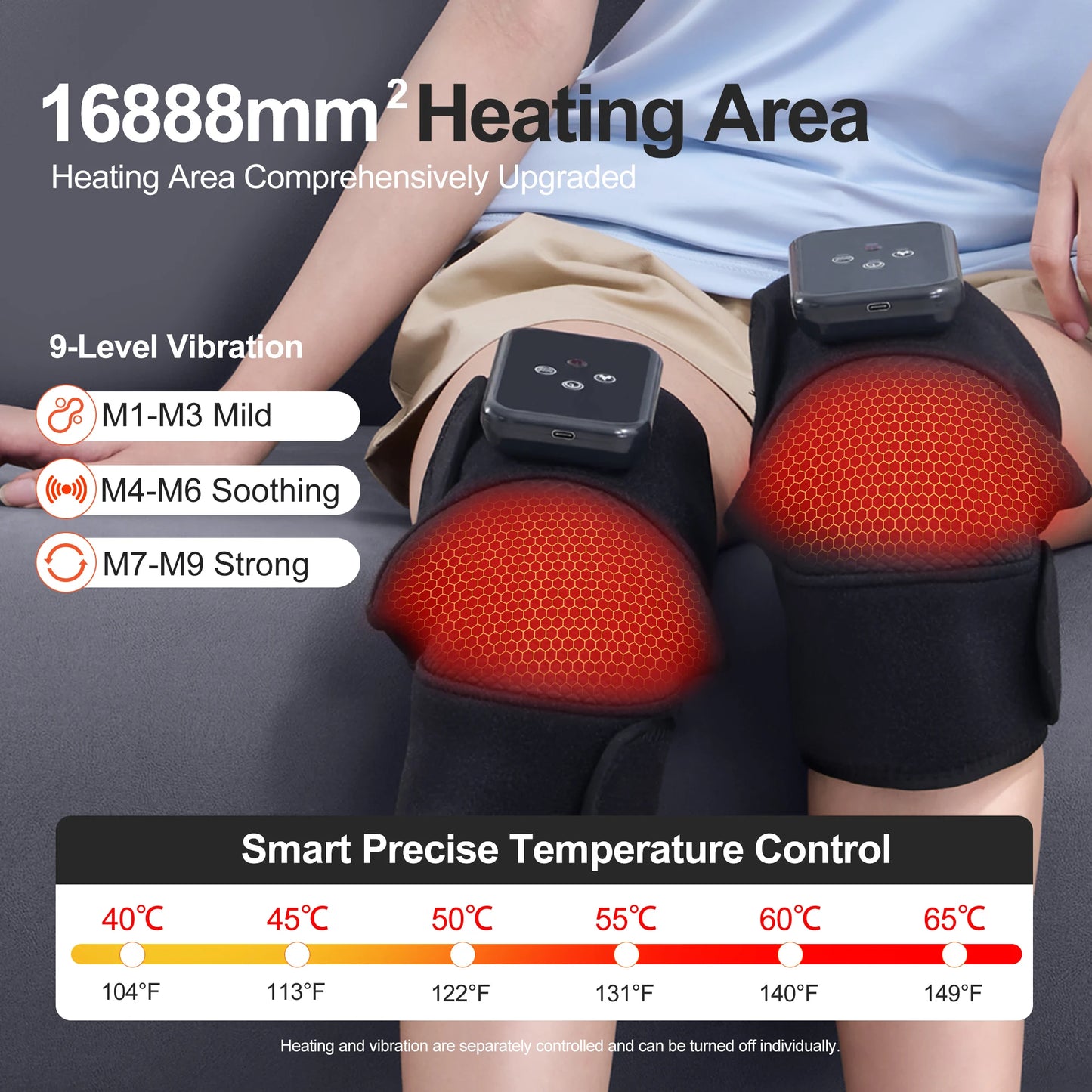 Leercon Heated Knee Massager With Vibration And Heat Therapy