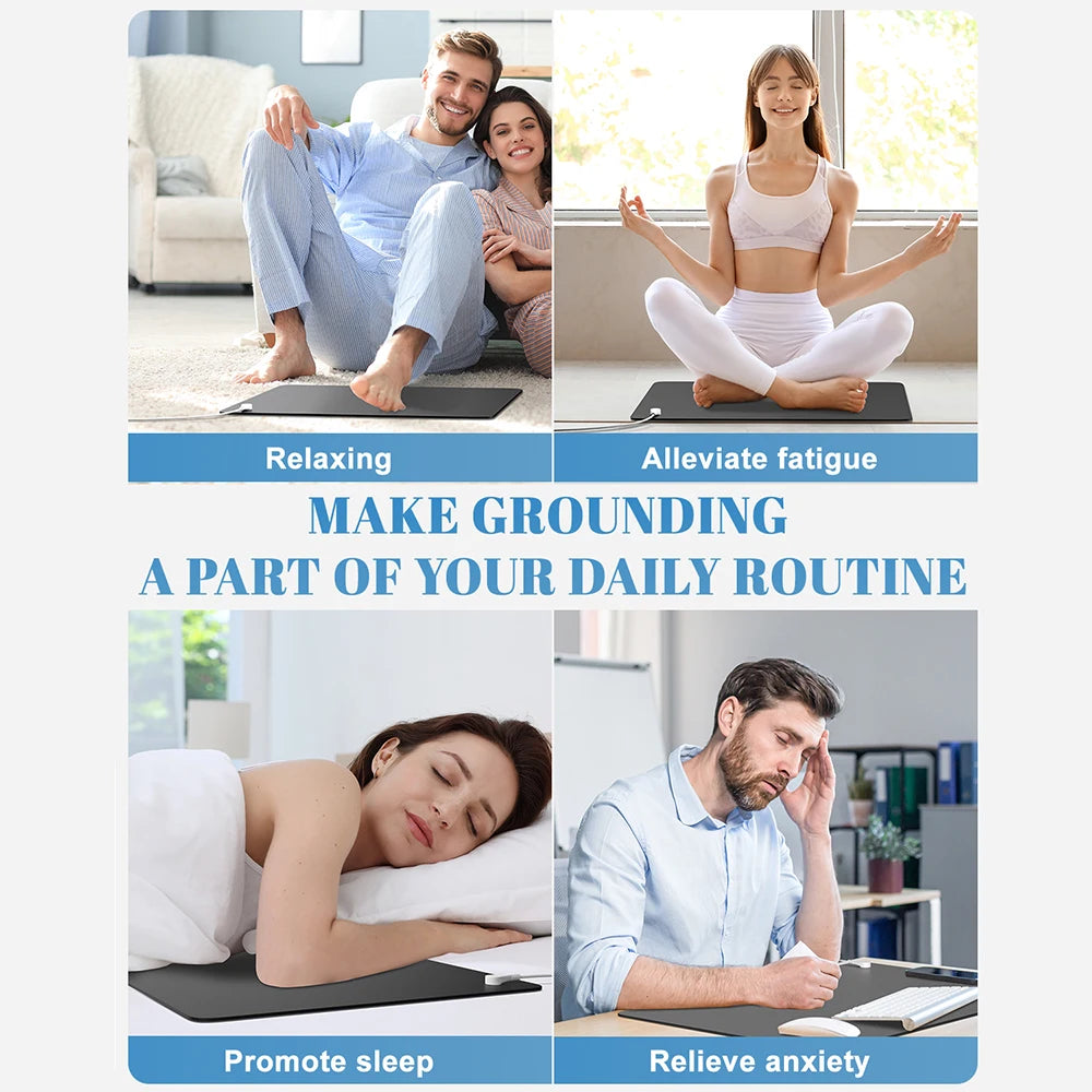 Astarexin Grounding Mat Kit, Office Desk & Bed Grounding Pad for Laptop Computer Use, Anti-Static Earth Connection Mat for Daily Wellness & Relaxation