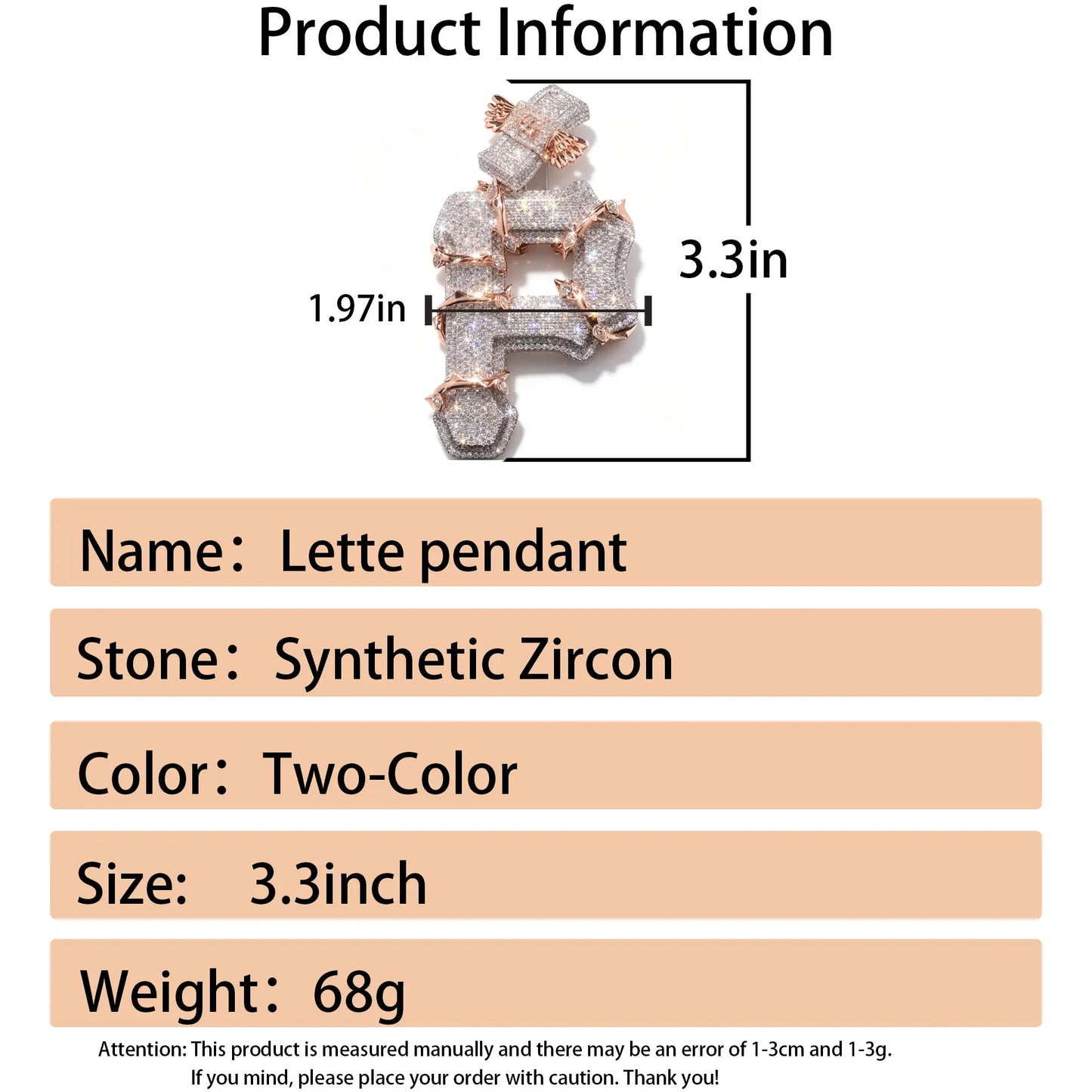Lyee Cyee Statement Letter P Zircon Pendant Jewelry Ornament