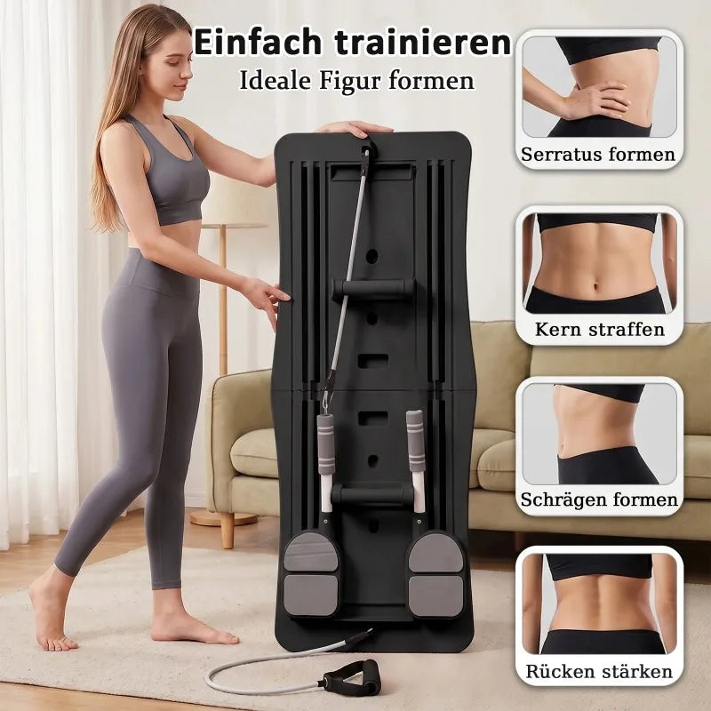 Foldable Ab Workout Board With Resistance Bands For Abs Training