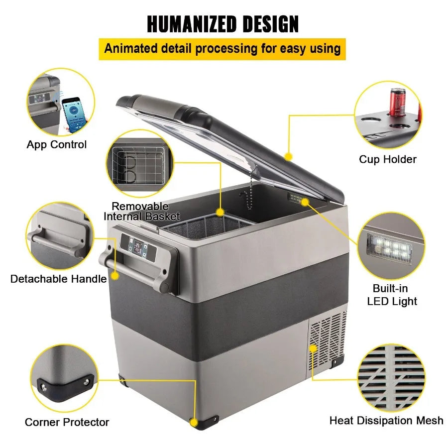 Dual Zone 58 Qt Portable Refrigerator Freezer 12V 24V