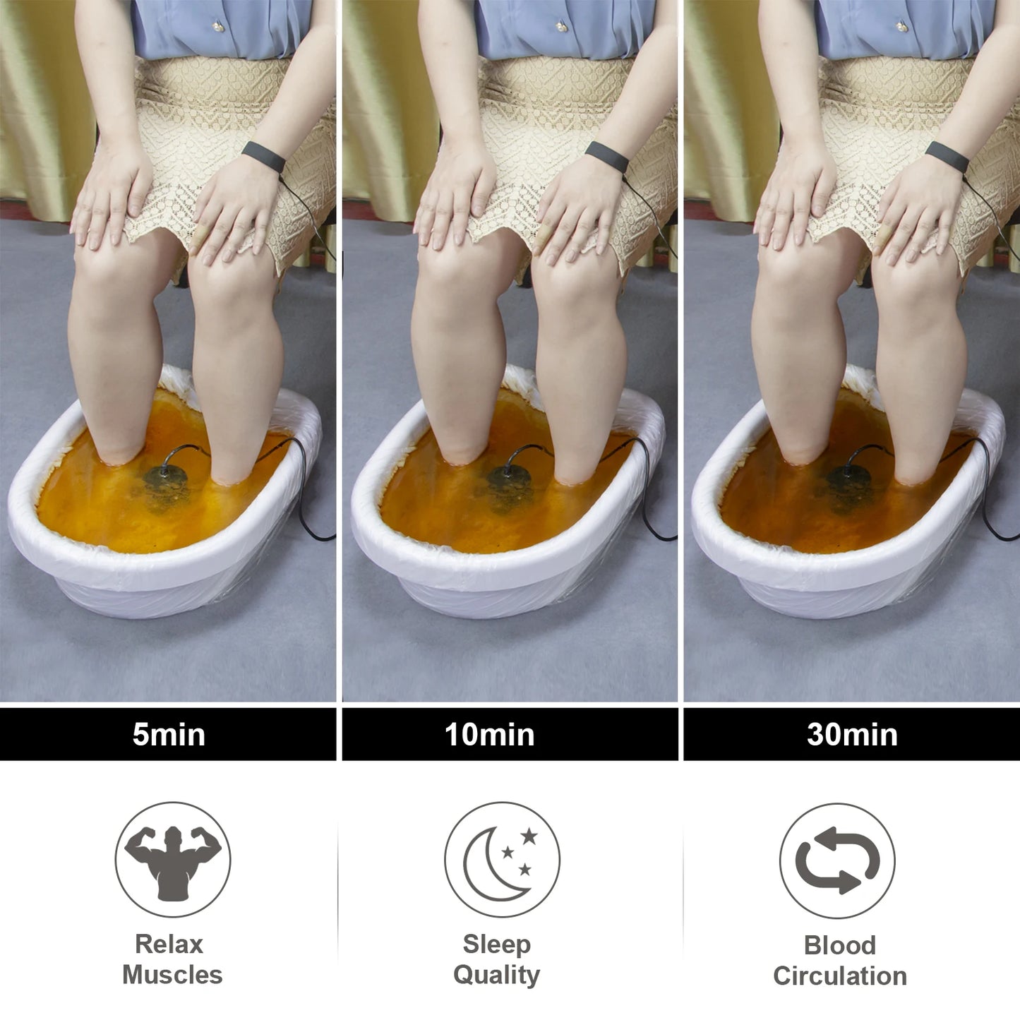Dual Ionic Foot Bath And Infrared Waist Heating Detox Device