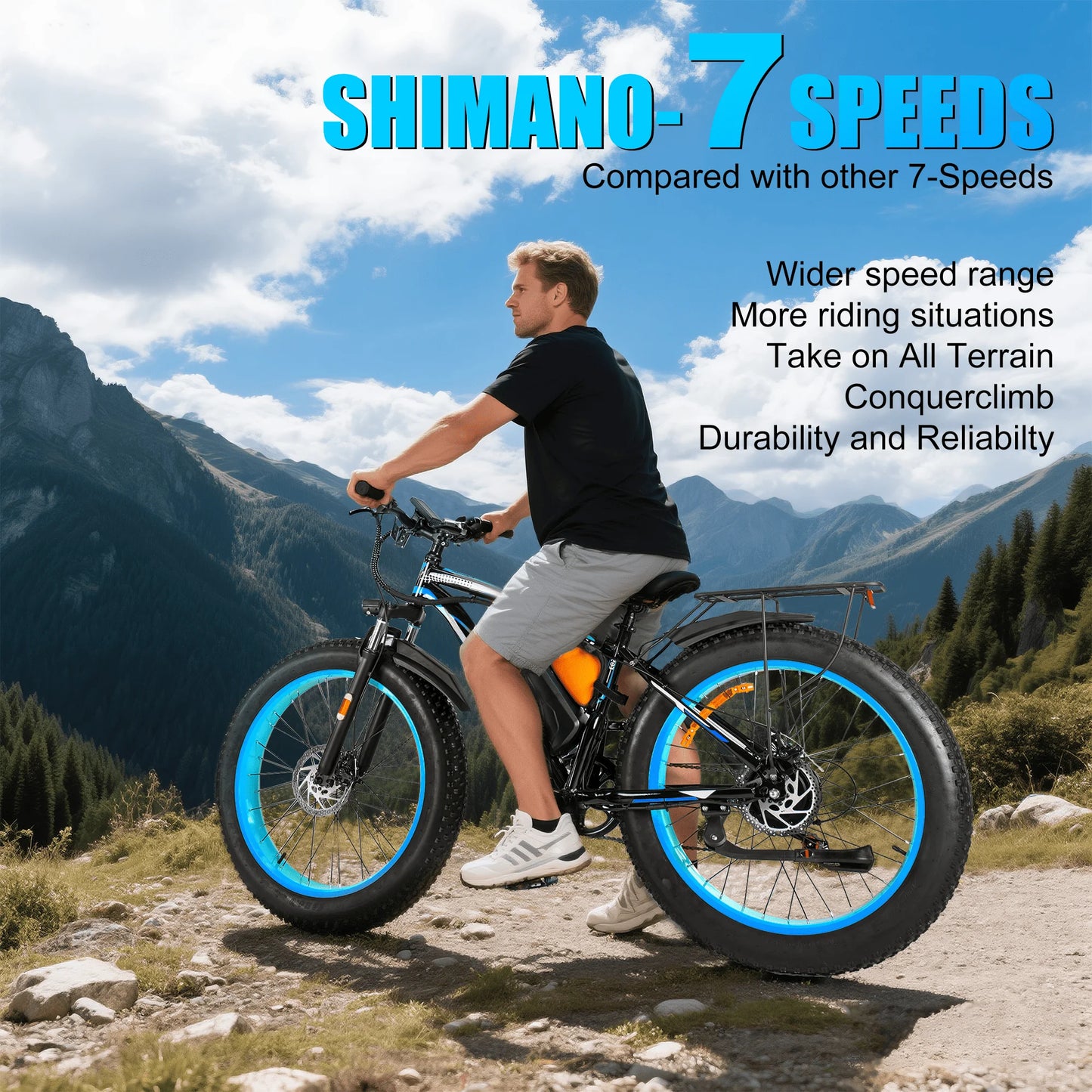 EOEOTWO 1500W 26 Inch Fat Tire Electric Bike For Adults With 960Wh Battery 70 Mile Range 30 MPH