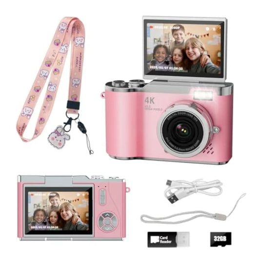 4K Digital Camera With 48MP 1080P Video And Flip Screen