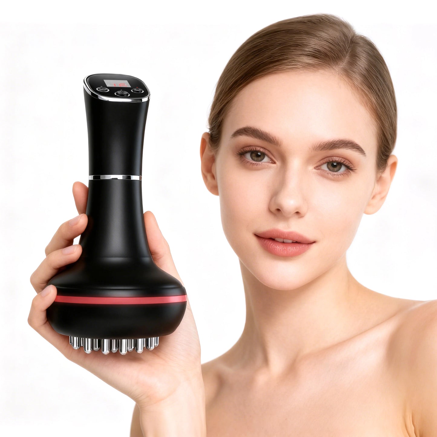Aedwdpe Electric Heated Vibration Meridian Body Massage Brush