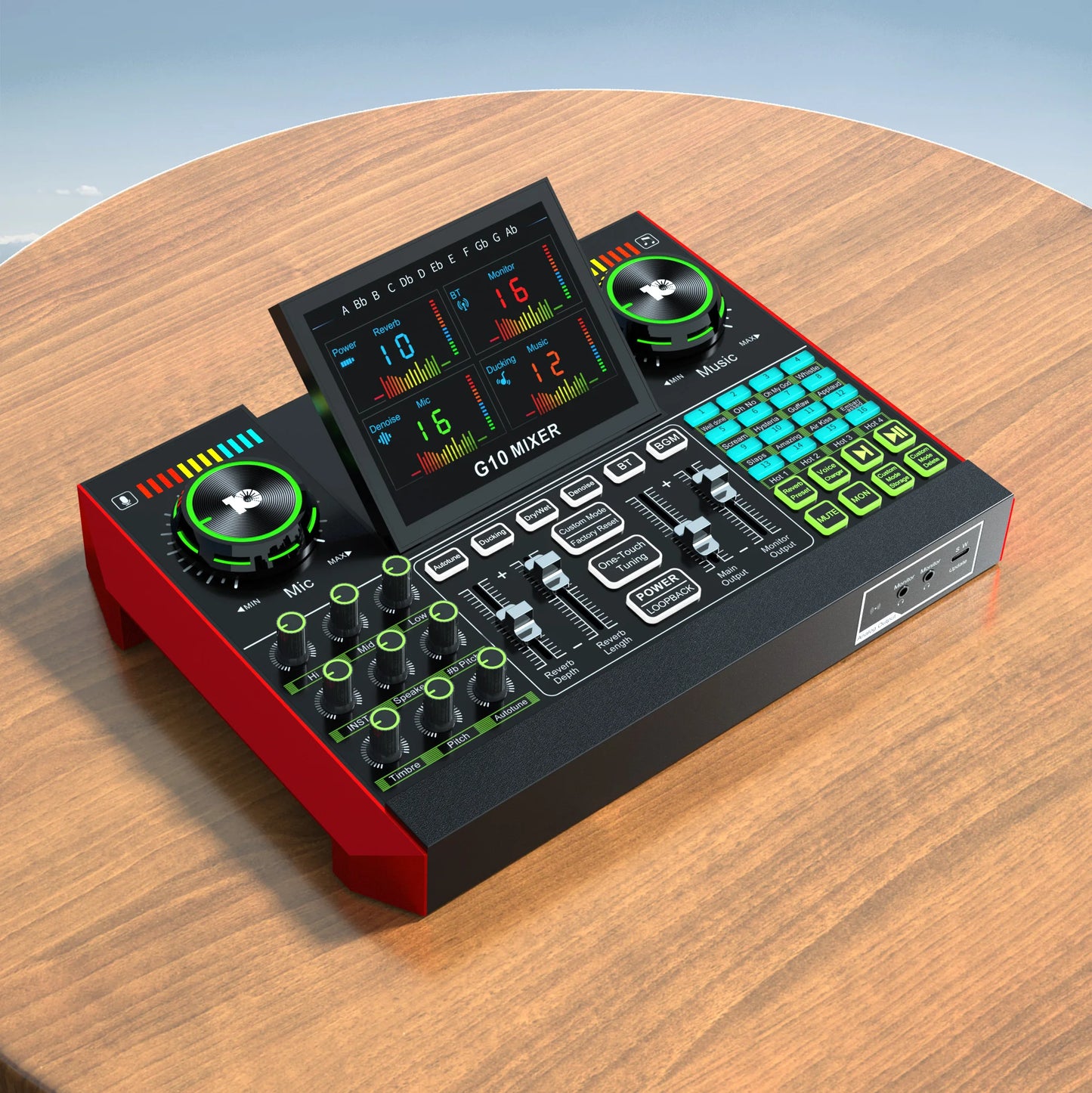 Tenlamp G10 Audio Mixer With Voice Changer For PC Streaming