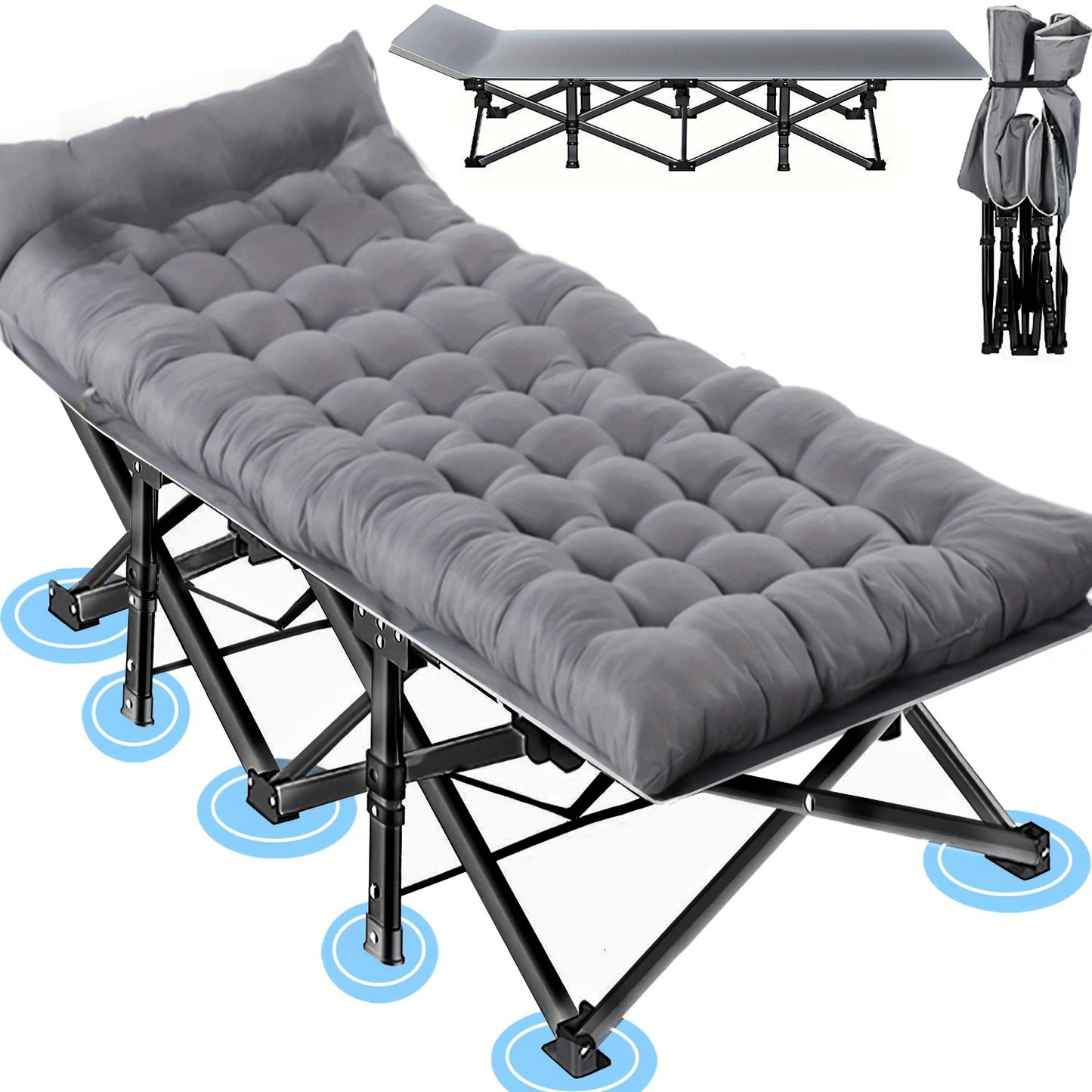 Aoran Heavy Duty Folding Camping Cot With Detachable Portable Mattress
