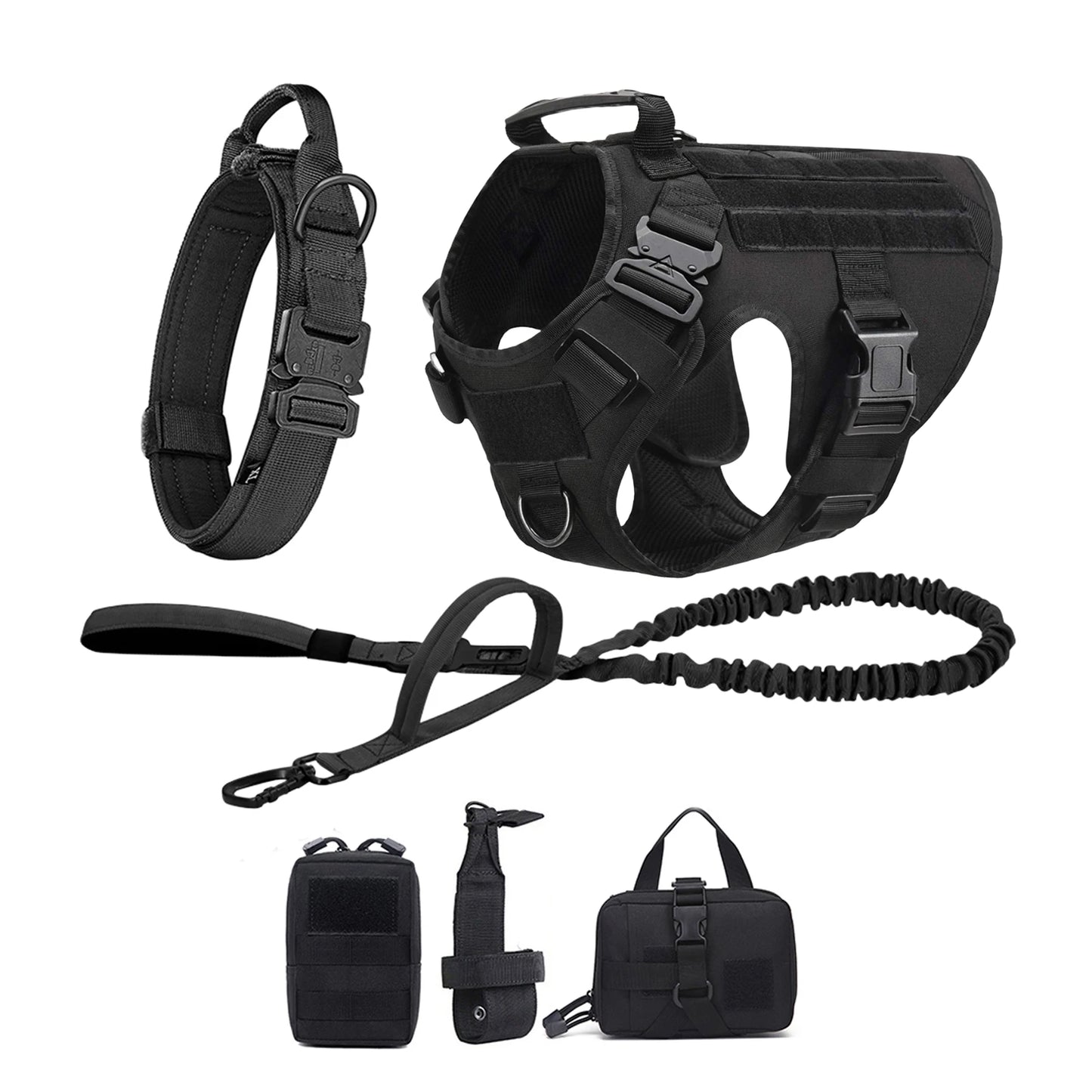MOLLE Tactical Dog Harness With Padded Quick Release Buckles
