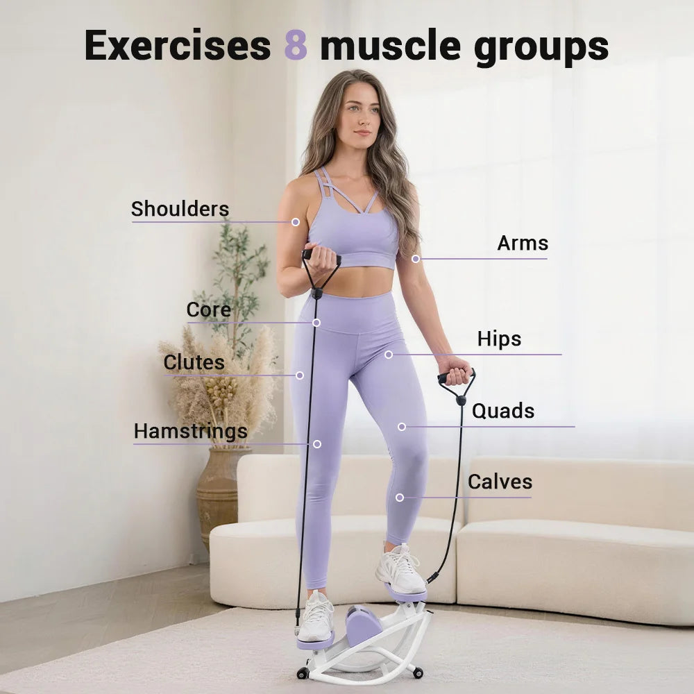 Umay Mini Stepper With Resistance Bands For Home Fitness