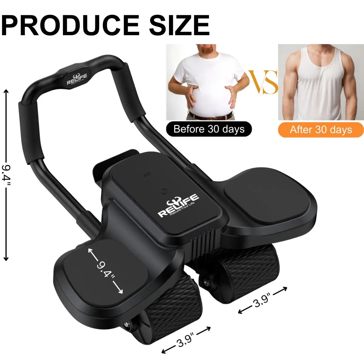 Four Wheel Automatic Rebound Ab Roller With Core Training Knee Pad