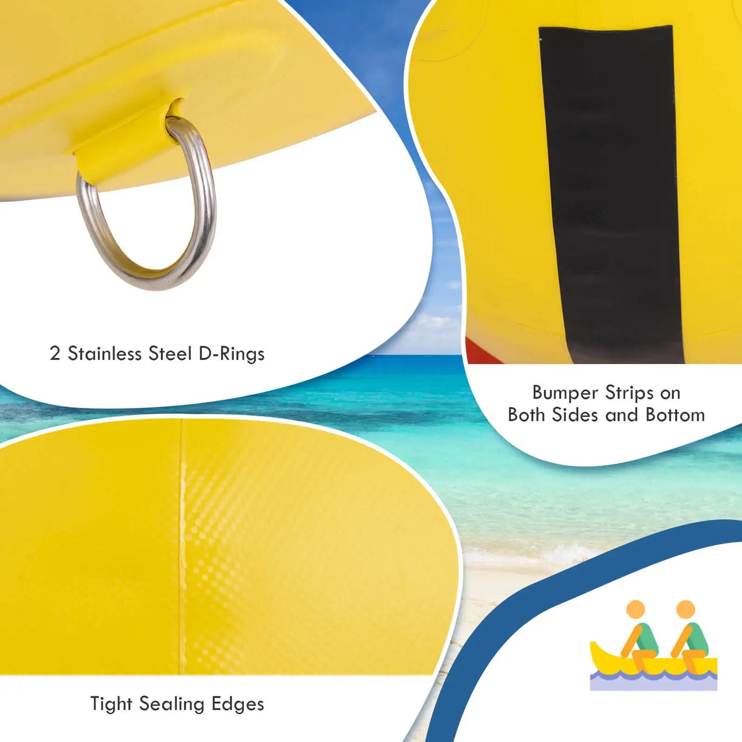 Multigot 3 Person Inflatable Banana Boat With Electric Air Pump For Thrilling Water Sports Enthusiasts