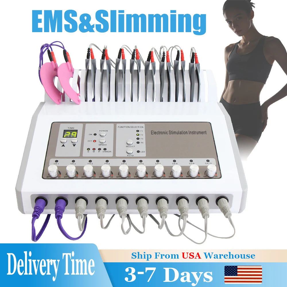 AOKO EMS Electric Muscle Stimulator Russian Waves Microcurrent Massager