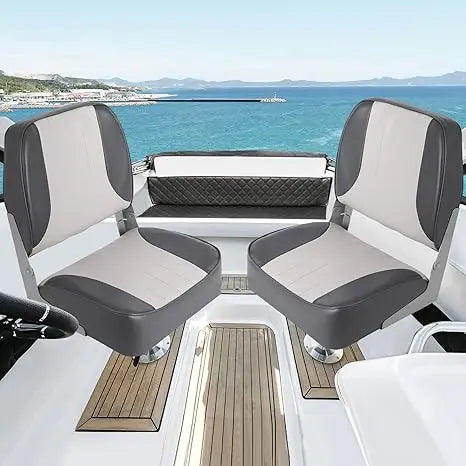 Boat Seats Low Back 2 Pack With Stainless Steel Screws Included Fold Down Chair For Fishing Boats Easy Install