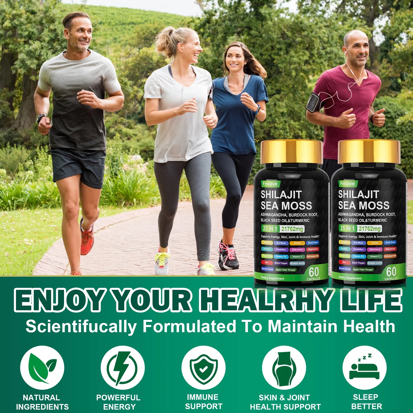 FMLAVE Sea Moss Shilajit Ashwagandha Immune Support Capsule