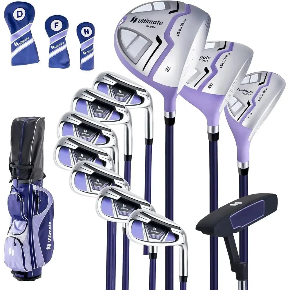 Women's Golf Club Set With Driver Hybrid Irons Complete Bag