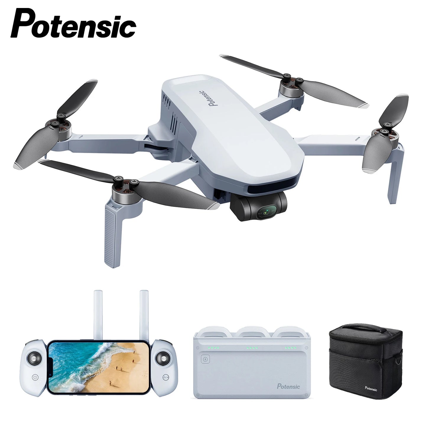 Potensic Mini Drone With 3 Axis Gimbal 4K Camera GPS