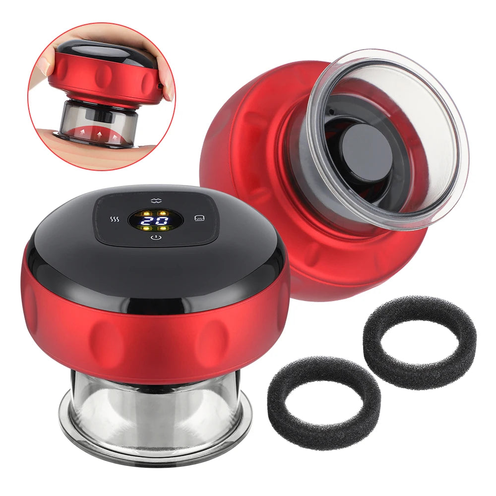 Heated Cupping Massager With Gua Sha And Adjustable Suction