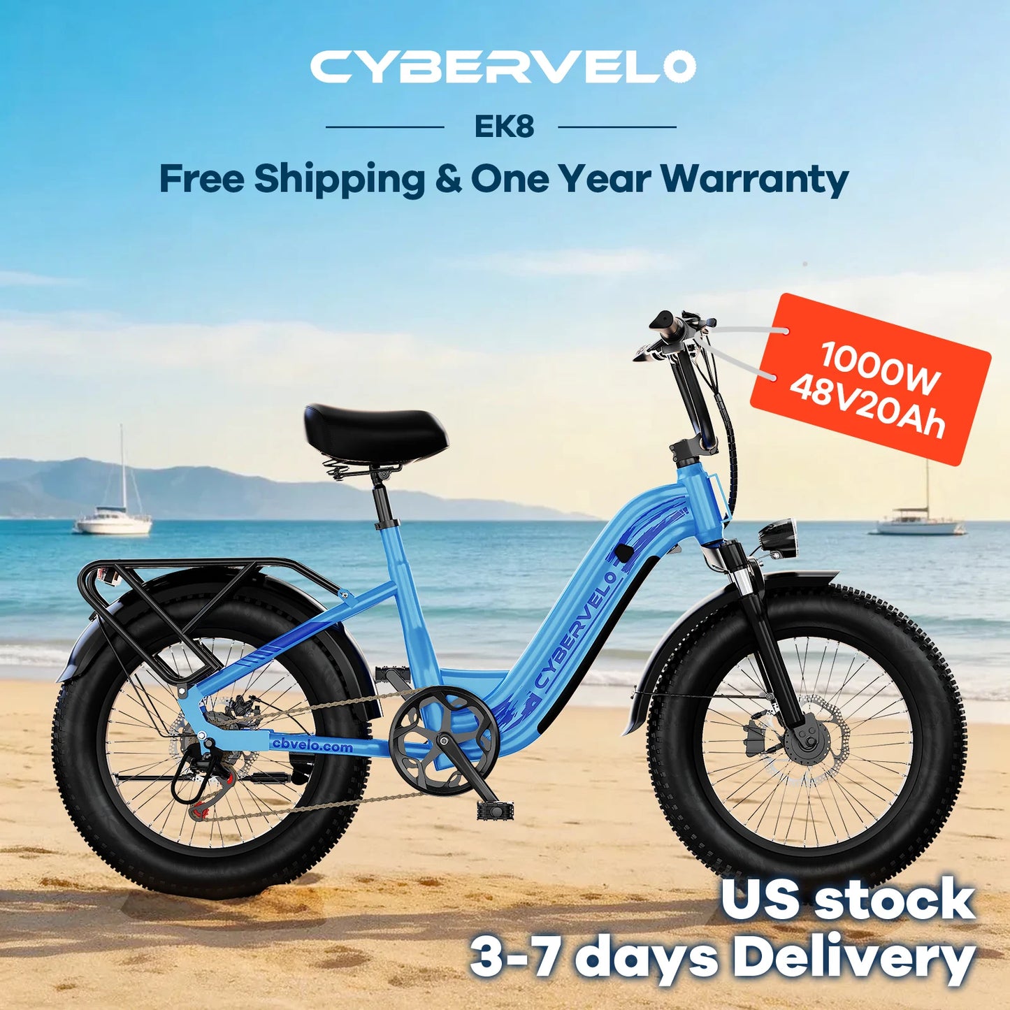 CYBERVELO EK8 Off Road Electric Bike 1000W 20Ah Battery