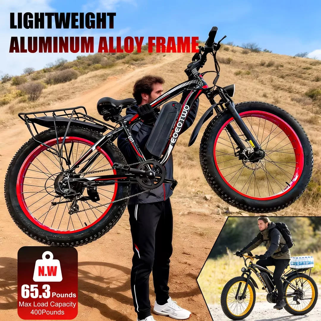 EOEOTWO 1500W Fat Tire Electric Bike For Adults All Terrain 34MPH Long Range 48V Ebike