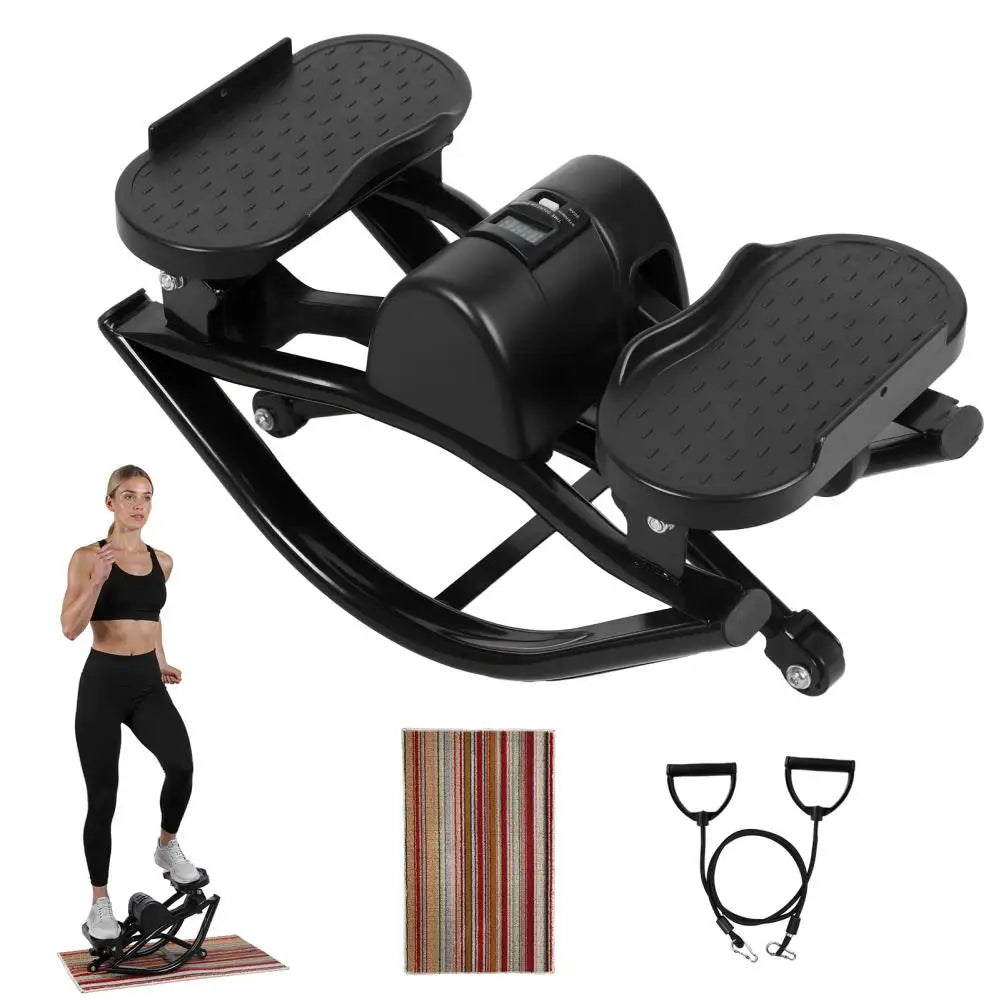 Lateral Rocking Stepper With LCD Monitor for Lower Body Workouts