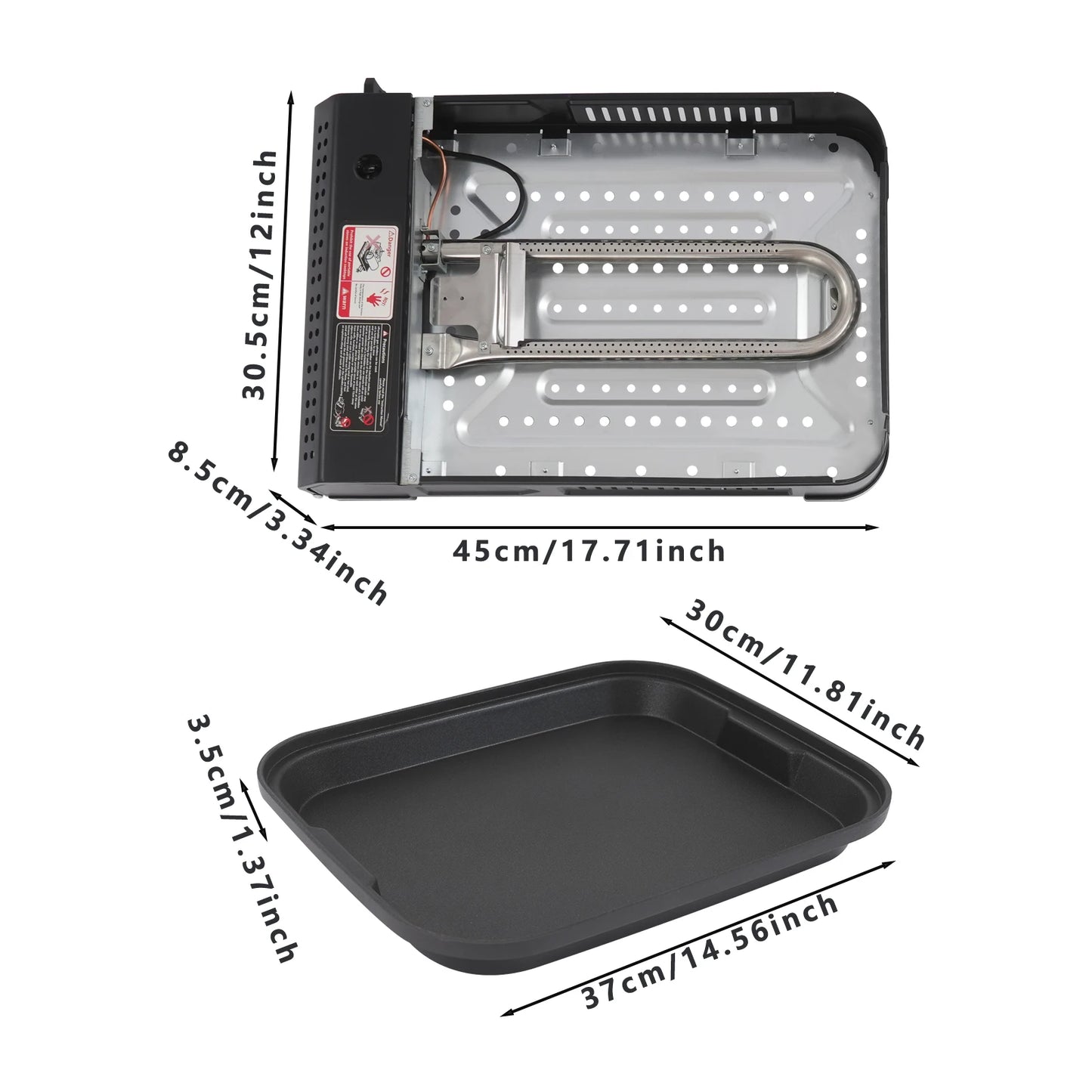 Portable Camping Grill Stove Butane Compatible Pan Lid Essential Gear