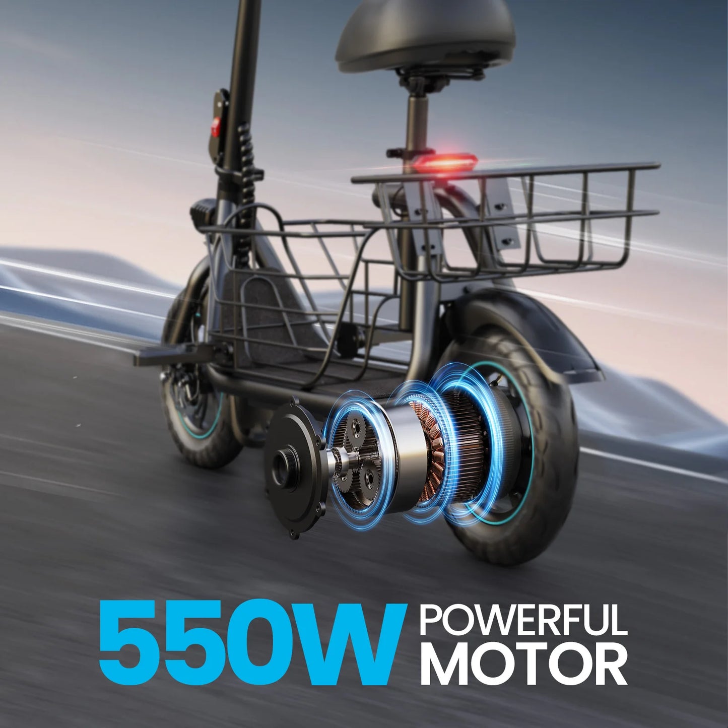 Gyroor Foldable Electric Scooter With Basket For Adults