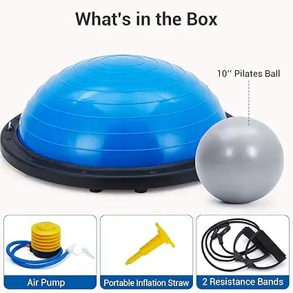Half Exercise Ball Trainer Non Slip Base With Elastic Bands