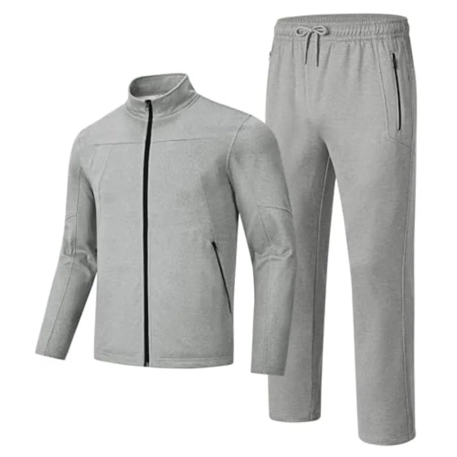 Rdruko Men's Fleece Tracksuit Two Piece Winter Warm Athletic Set Cozy Thermal Jogging Suit