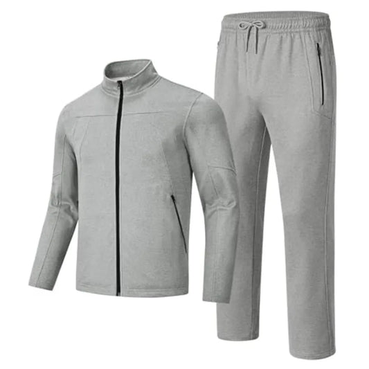 Rdruko Men's Fleece Tracksuit Two Piece Winter Warm Athletic Set Cozy Thermal Jogging Suit