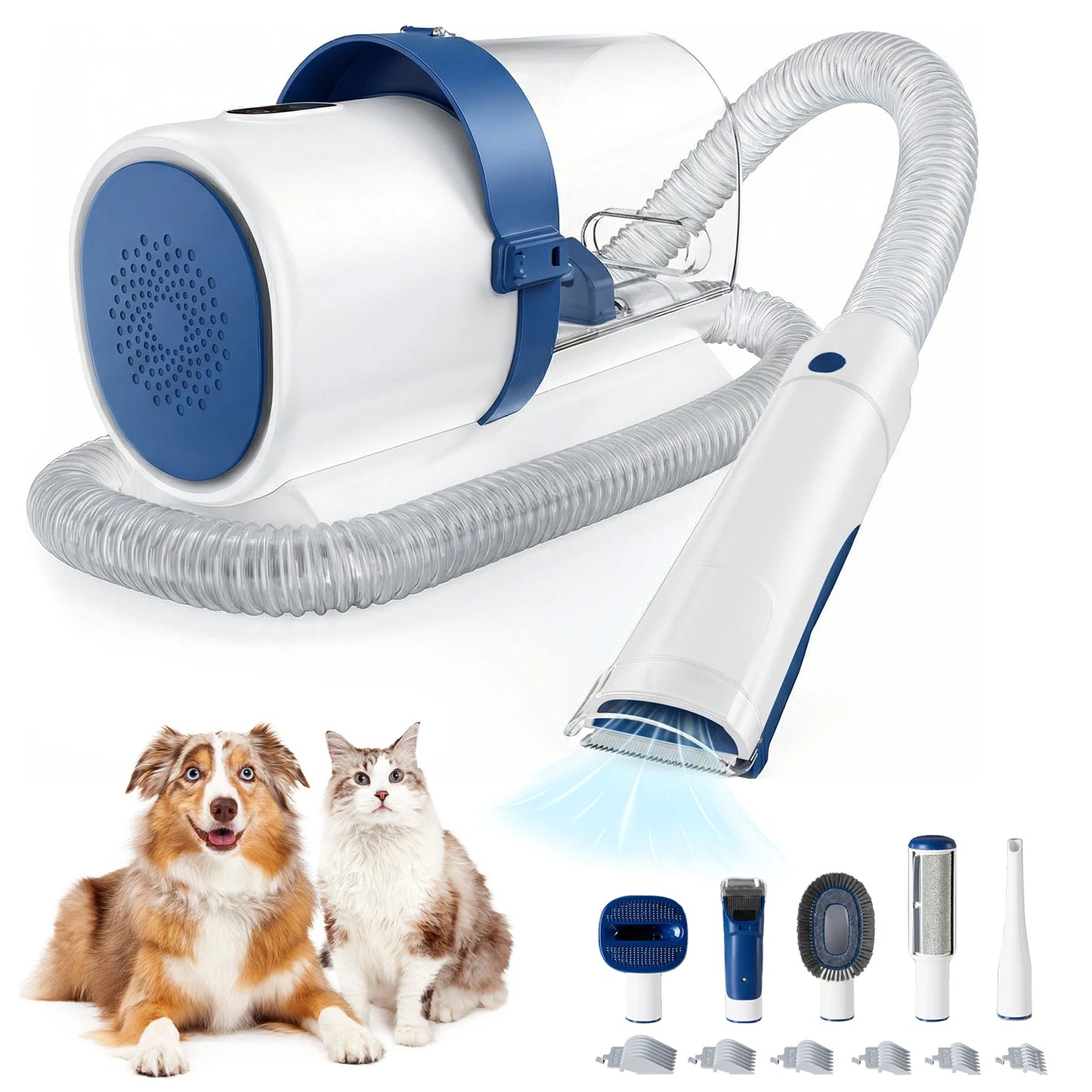 Professional Pet Grooming Vacuum Kit With Cordless Clippers And 5 Groomer Tools