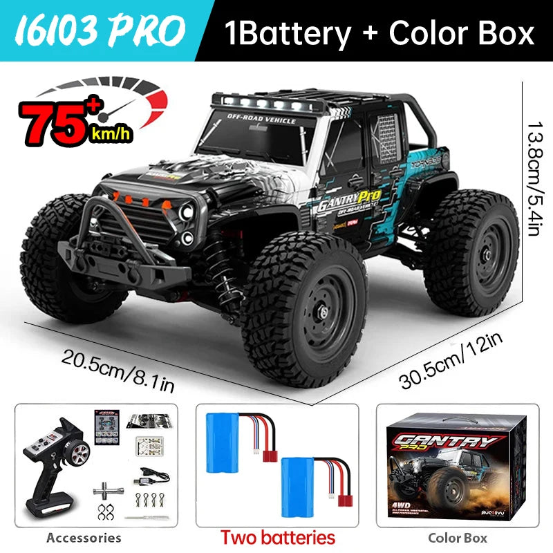 WLtoys 16101 Pro 116 Scale High Speed 4WD RC Car With LED Light