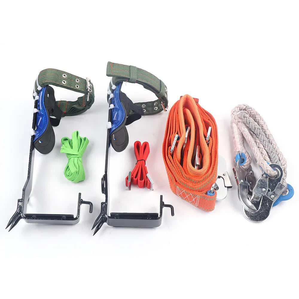 Tree Pole Climbing Spike Set With Rope Lanyard And Carabiner