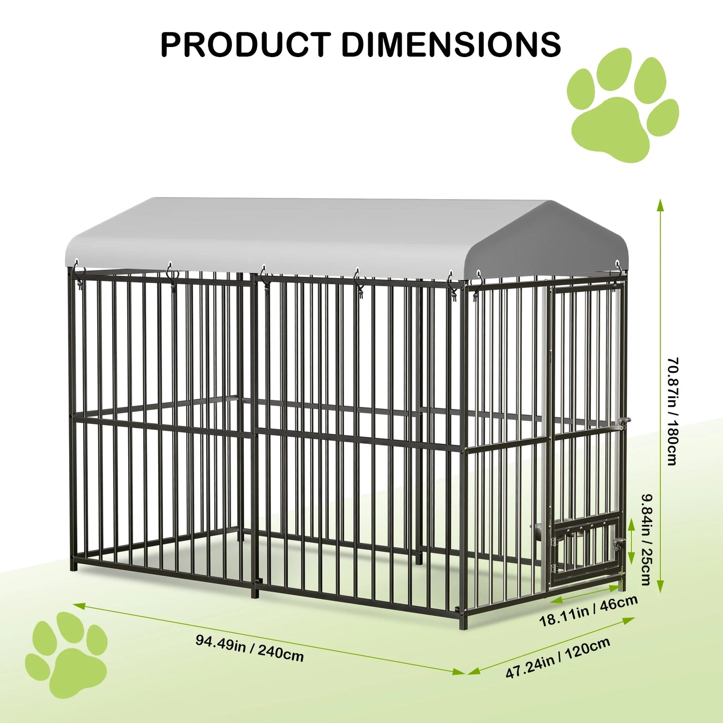 Twister CK Outdoor Walk In Dog Kennel Heavy Duty Cage With Roof UV Resistant And Double Lock For Large Dogs