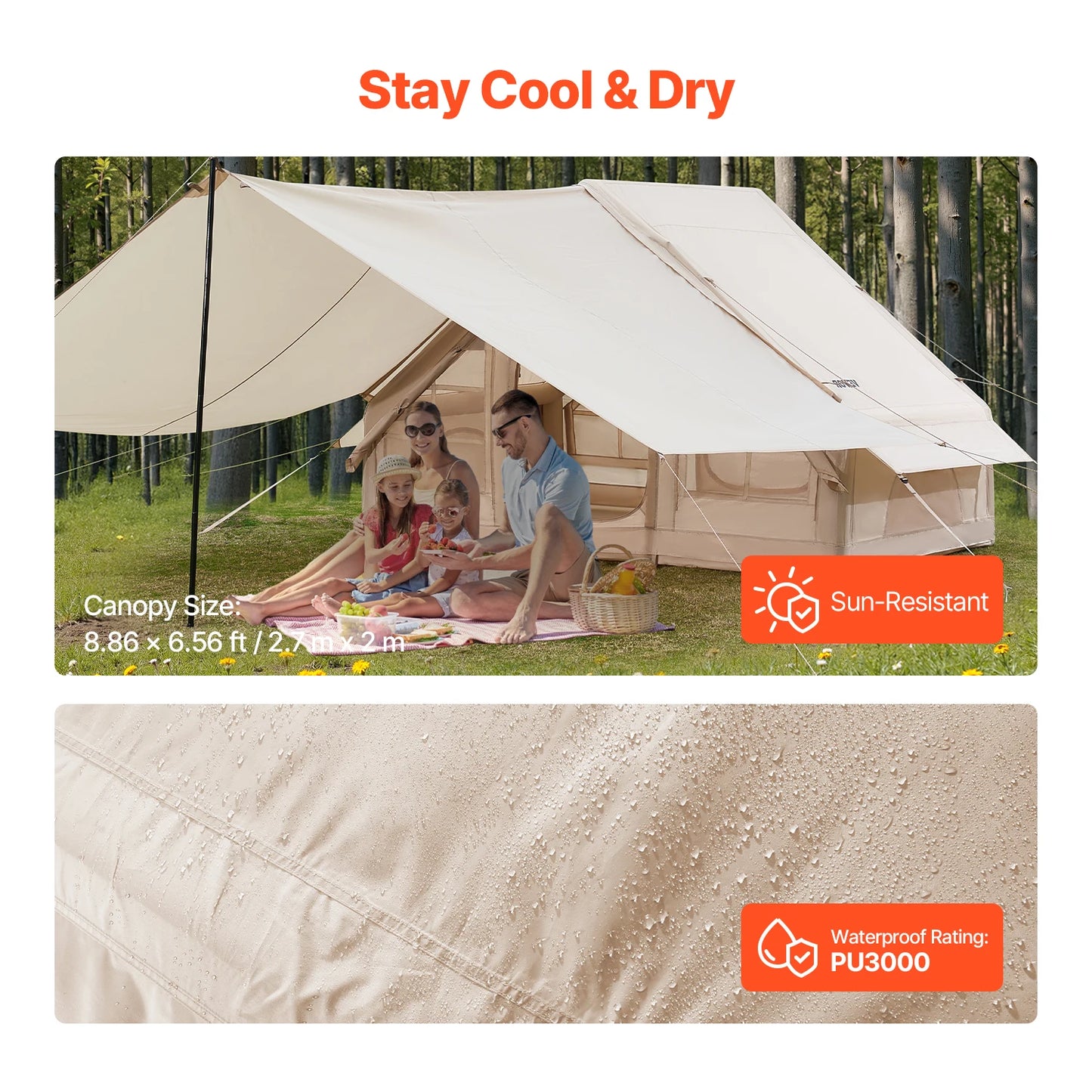 SucceBuy Inflatable Tent Easy Setup Blow Up Tent Includes Pump