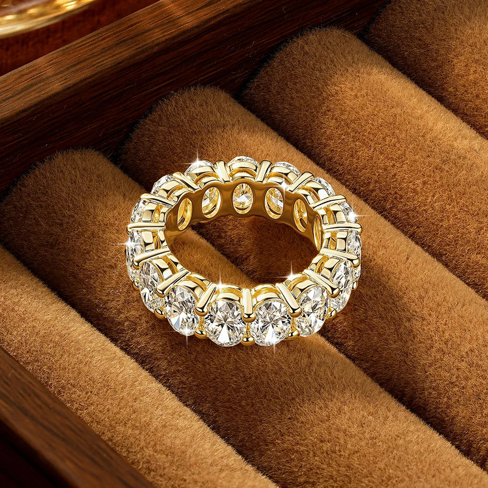 Oxtao Moissanite Eternity Ring 14K Gold Filled Wedding Band