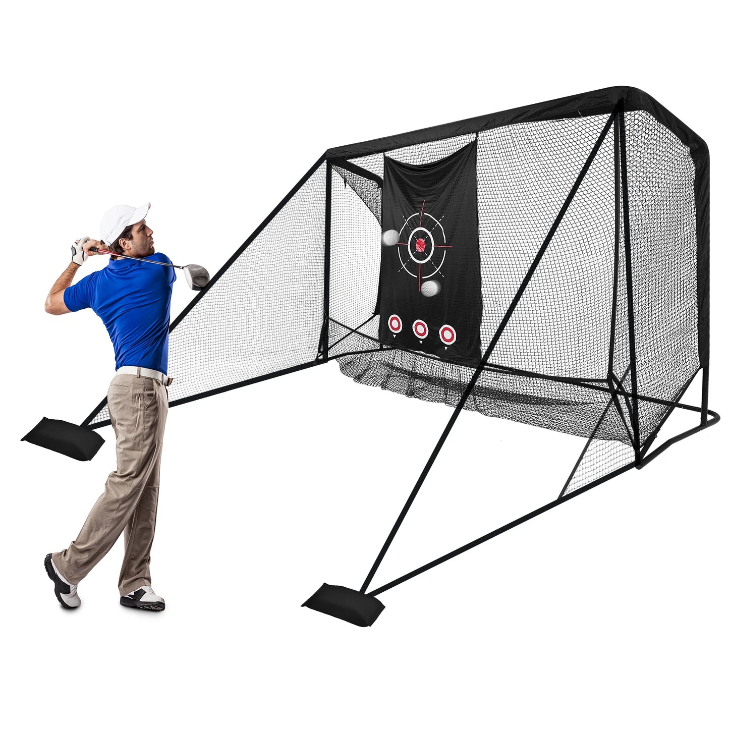 Shunmaii Golf Hitting Net 10x7ft Heavy Duty Cage Net for Outdoor Indoor Practice for Men Dad